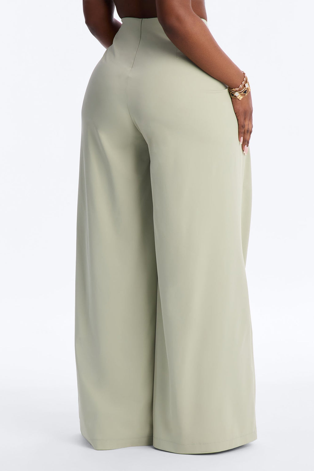 About Time Wide Leg Trousers - Sage