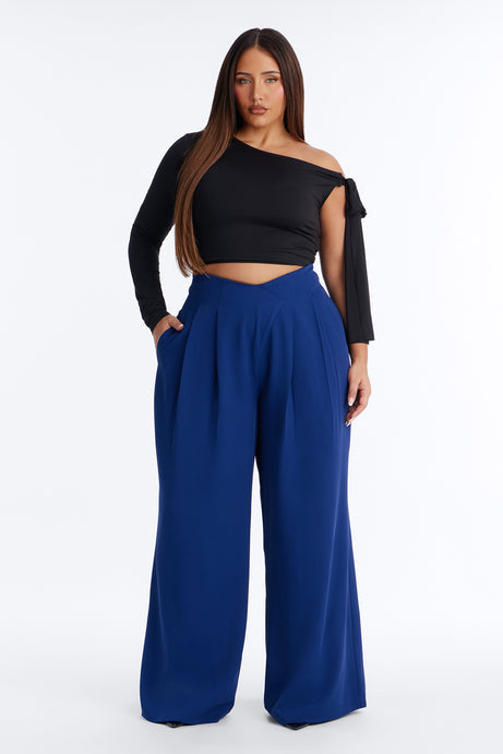About Time Wide Leg Trousers - Blue