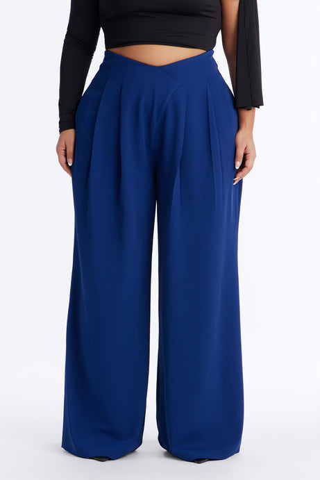 About Time Wide Leg Trousers - Blue