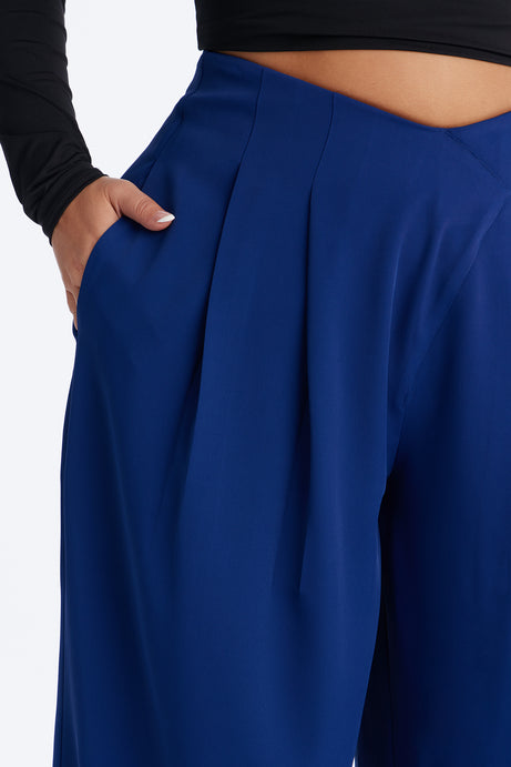 About Time Wide Leg Trousers - Blue