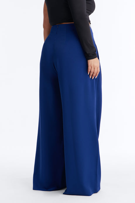 About Time Wide Leg Trousers - Blue